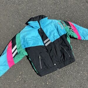 Vintage Roffe Demetre Ski Jacket Coat Neon Vagabond USA Mens Size XL USA MADE!